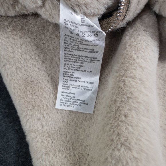 Roberto Bassi Coat Womesn Multicolor M 40 Faux suede & Fur Revirsable Hooded #99 - Picture 9 of 9